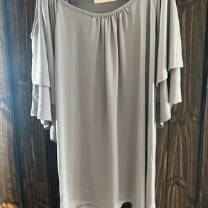 Elegant Cold Shoulder Top with layered sleeves. Size XXL